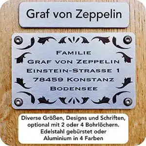 Türschild Roboterwerk aus Aluminium, 60x20mm, schwarz