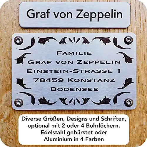 Türschild Roboterwerk aus Aluminium, 60x20mm, schwarz