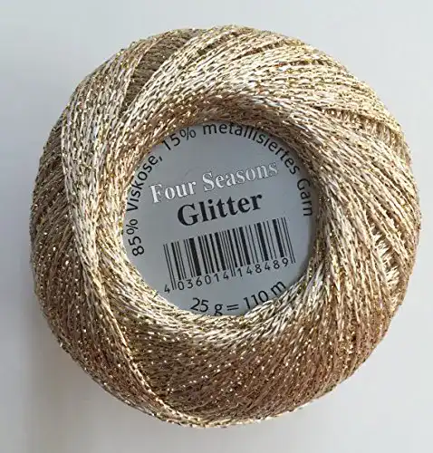 Glitzerwolle Gründl Häkelgarn Glitter, Gold, Silber