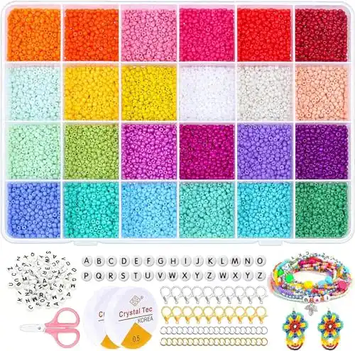 Perlenset selizo 14440pcs Glasperlen und 100pcs Alphabet Perlen