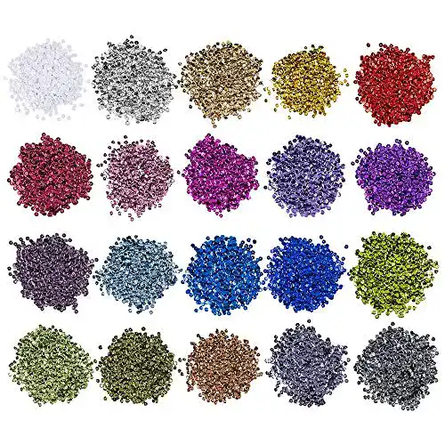 Pailletten Ideen mit Herz -Set, metallic, 20 Farben im 15g Beutel