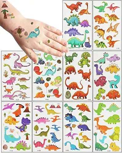 Kindertattoos MEIXI Tattoo Kinder Dinosaurier Set, 20 Blätter