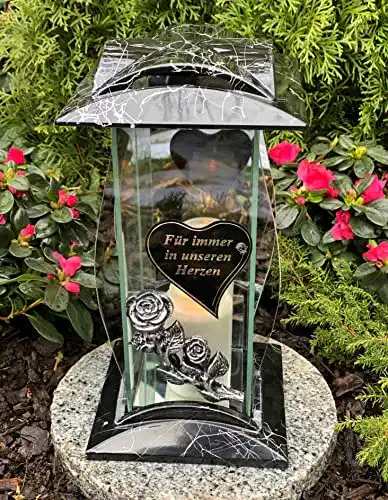 Grabschmuck Garten Paradies Handmade Grablampe 32 cm