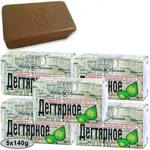Teerseife NK 5 Stück (5 x 140g) Teer Seife, Birkenteer aus Russland