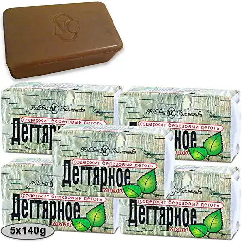 Teerseife NK 5 Stück (5 x 140g) Teer Seife, Birkenteer aus Russland