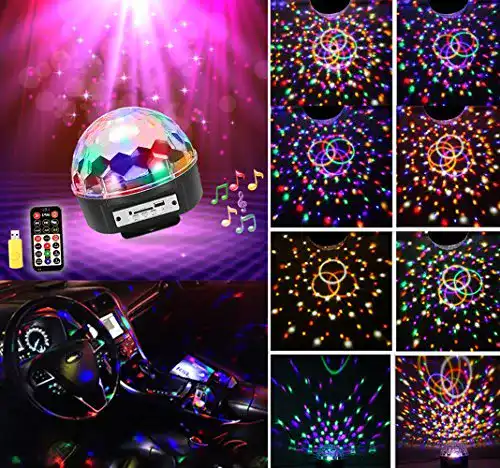Discokugel Kinder Pusheng LED DJ Lichteffekte MP3 RGB 9 Farben