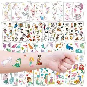 Kindertattoos Kaderas 40 Blätter Temporäre Tattoos für Kinder