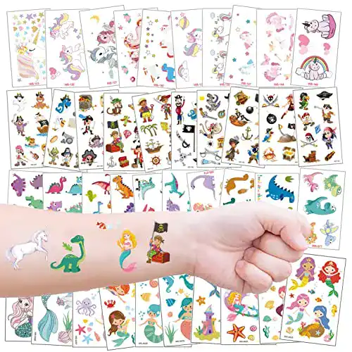 Kindertattoos Kaderas 40 Blätter Temporäre Tattoos für Kinder