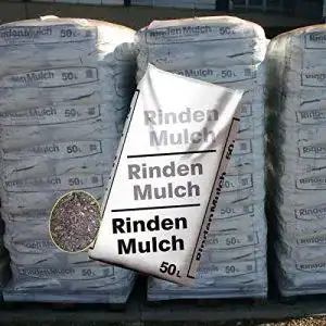 Rindenmulch 48 Sack mit je 50 Liter = 2400 Liter 0 – 40 mm Körnung