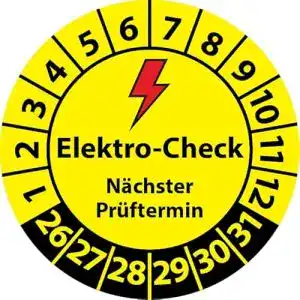 Prüfplakette Fast-Label Elektro-Check Nächster Prüftermin