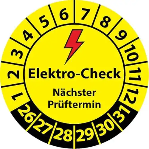 Prüfplakette Fast-Label Elektro-Check Nächster Prüftermin