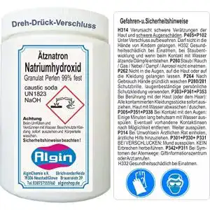 Natronlauge Algin Ätznatron Natriumhydroxid NaOH 1kg Dose