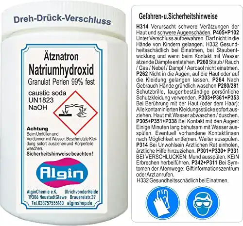 Natronlauge Algin Ätznatron Natriumhydroxid NaOH 1kg Dose