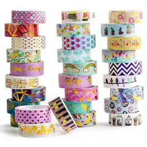 Washi Tape IEEDYYE 30 Rolls Set, Folie Gold Masking Tapes, 15 MM