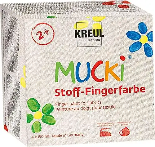 Stoffmalfarbe Kreul 28400 Mucki leuchtkräftige Stoff, 4 x 150 ml