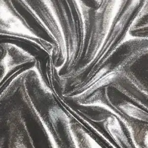Glitzerstoff STOFF KONTOR Glanz Jersey Stoff Breite 150cm Silber