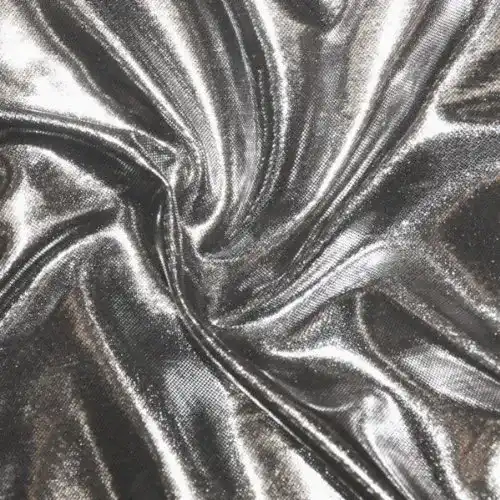 Glitzerstoff STOFF KONTOR Glanz Jersey Stoff Breite 150cm Silber
