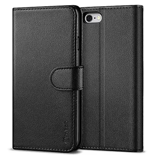 iPhone-6s-Plus-Hülle Vakoo Wallet Serie Handyhülle, Schwarz