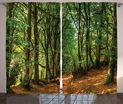 Fotogardinen ABAKUHAUS Wald Rustikale Gardine, 280 x 260 cm