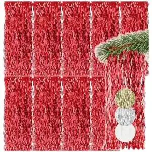 Lametta com-four ® 10x gewellt Girlande in rot, 50 cm