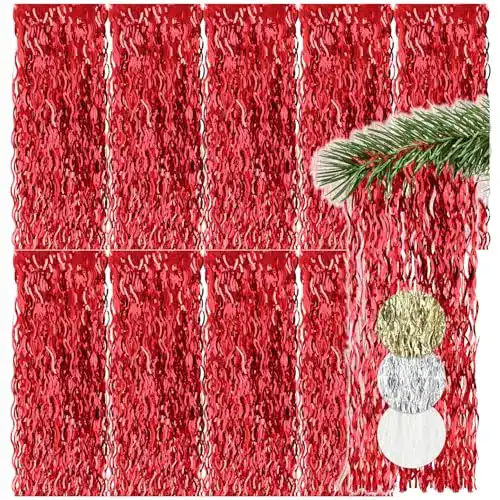 Lametta com-four ® 10x gewellt Girlande in rot, 50 cm