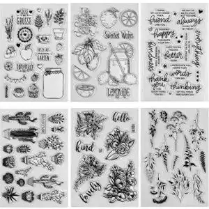 Silikonstempel MAMUNU Natur Set 6 Blatt verschiedene Themen