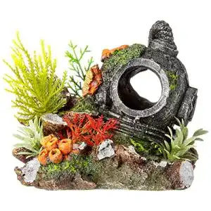 Aquariumdeko Nobby Aqua Ornaments “HELM” mit Pflanzen