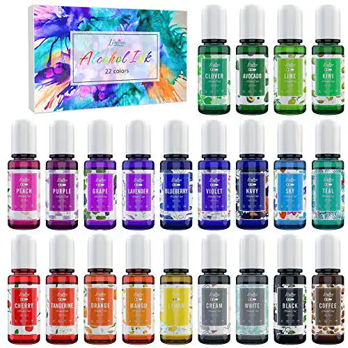 Alcohol Ink Limino Set, 22 Farben x 10ml Alkohol Tinte