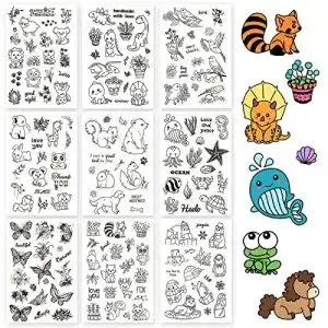 Silikonstempel GLOBLELAND 9 Blätter Tier-Thema Klar
