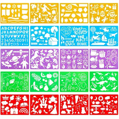 Malschablonen Firtink 20PCS Schablonen Kinder Weihnachten Set