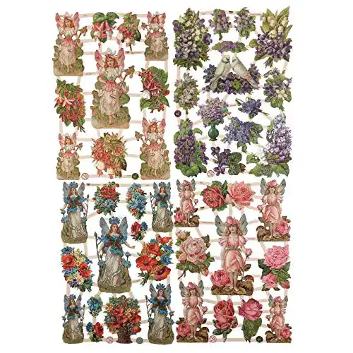 Glanzbilder Glanzbilder Elfen und Blumen Set aus 4