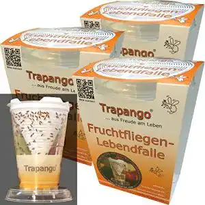 Fruchtfliegenfalle MACUR 3x Fruchtfliegen-Lebendfalle Trapango®