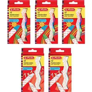 Tafelkreide Herlitz , papiergewickelt, abwaschbar – Kombi-Set: farbig
