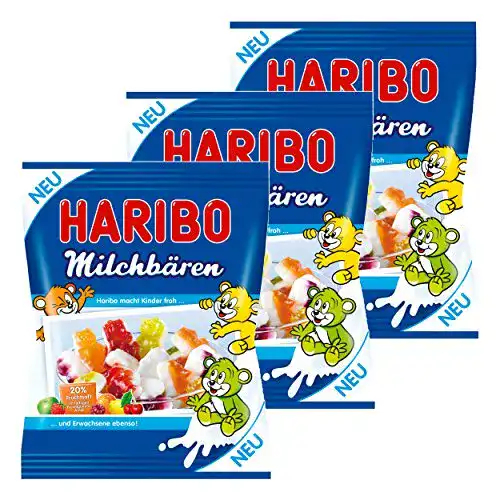 Gummibärchen HARIBO Milchbären, 3 Beutel zu je 175 g