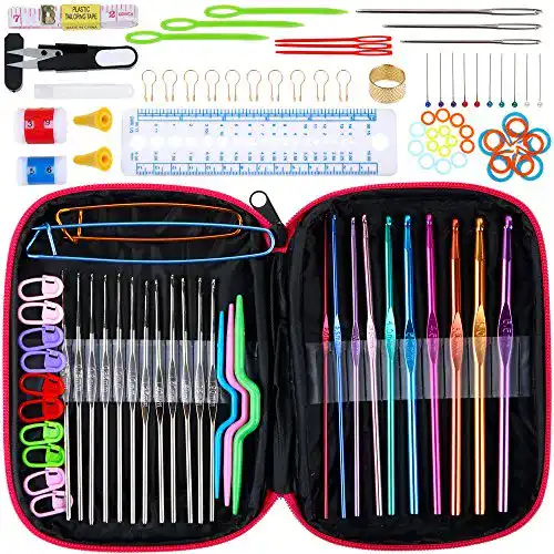 Häkelnadeln Anpro Häkelnadel Set mit 100 pcs, versch. Größen
