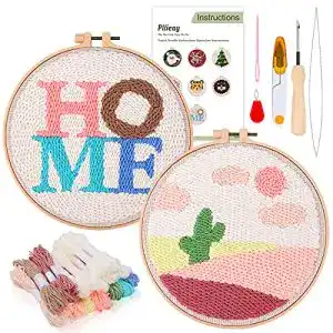 Punch-Needle Pllieay 2er-Set Stanznadel-Stickerei-Starter-Sets