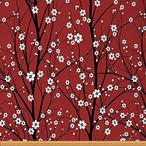 Japanische Stoffe Homewish Kirschblüten Stoff Meterware Polsterstoff