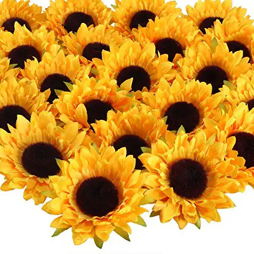 Seidenblumen HUAESIN 24pcs Künstliche Sonnenblumen