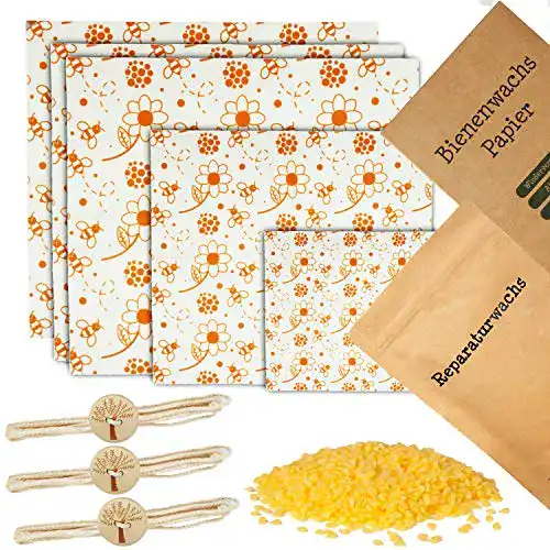 Bienenwachstuch Liebspecht, inkl. Reparaturwachs, 5er Set