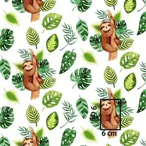 Kinderstoffe Pingianer 100x160cm Faultier 100% Baumwolle