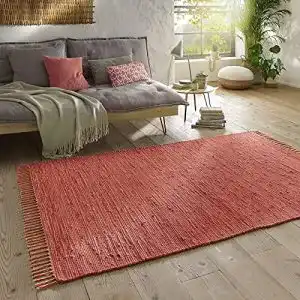 Kelim-Teppich Taracarpet Handwebteppich Läufer Fleckerl Teppich Uni