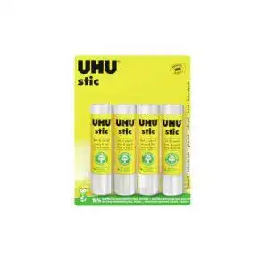 Klebestift UHU Stic, Der Bewährte, Gelb, Weiß, 4 x 21 g