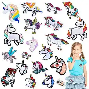 Bügelbilder BOYATONG 20 Stück Aufbügelflicken Kinder, Einhorn