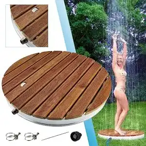 Gartendusche @tec Aussendusche aus massivem Teak-Holz