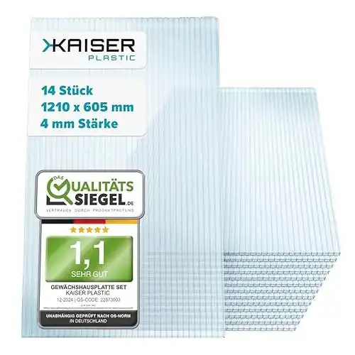 Stegplatten KAISER PLASTIC ® Xtra-Strong | 14 STK. | Polycarbonat