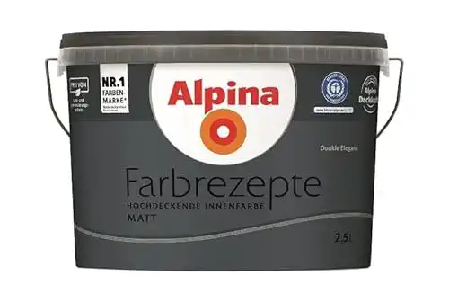 Wandfarbe Schwarz Alpina Wandfarbe, Farbrezepte 2,5 Liter