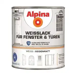 Fensterlack Alpina Weißlack für Fenster und Türen 2 Liter
