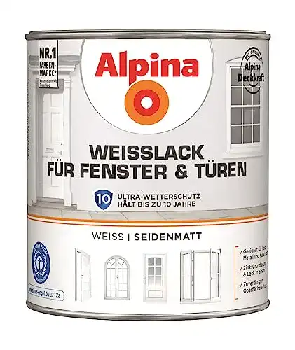 Fensterlack Alpina Weißlack für Fenster und Türen 2 Liter