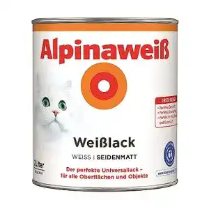 Acryllack Alpina Farben GmbH Alpine Weiß 2  L, Seide matt, 2 in 1
